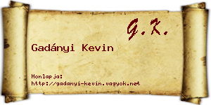 Gadányi Kevin névjegykártya
